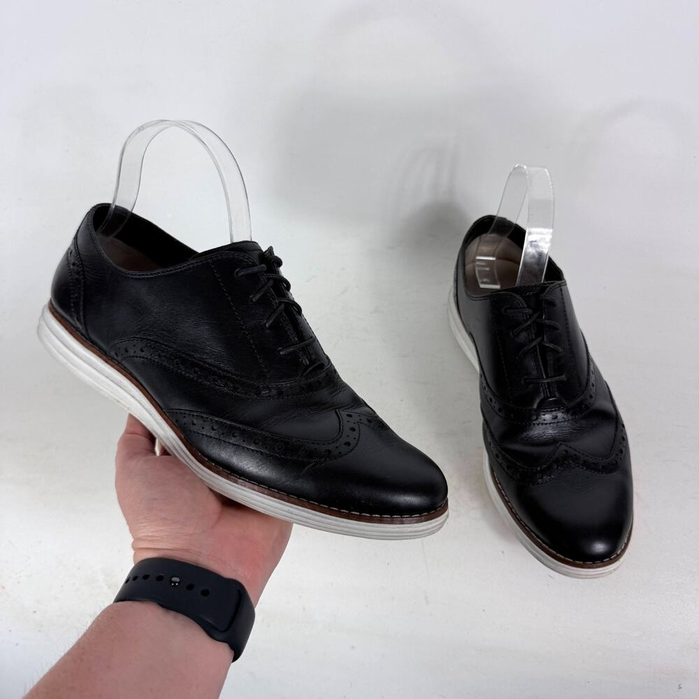 Cole Haan ØriginalGrand Wingtip Oxford Men's 9 Black Leather Lace-Up Low Top